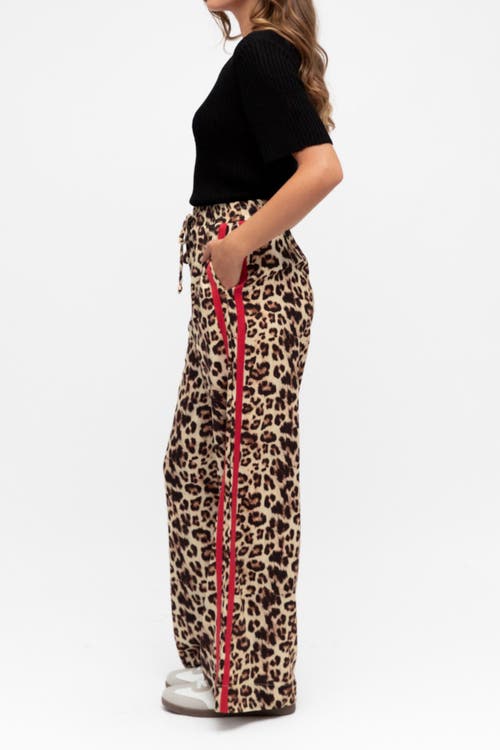Label Of Love Leopard Sporty Pant In Brown