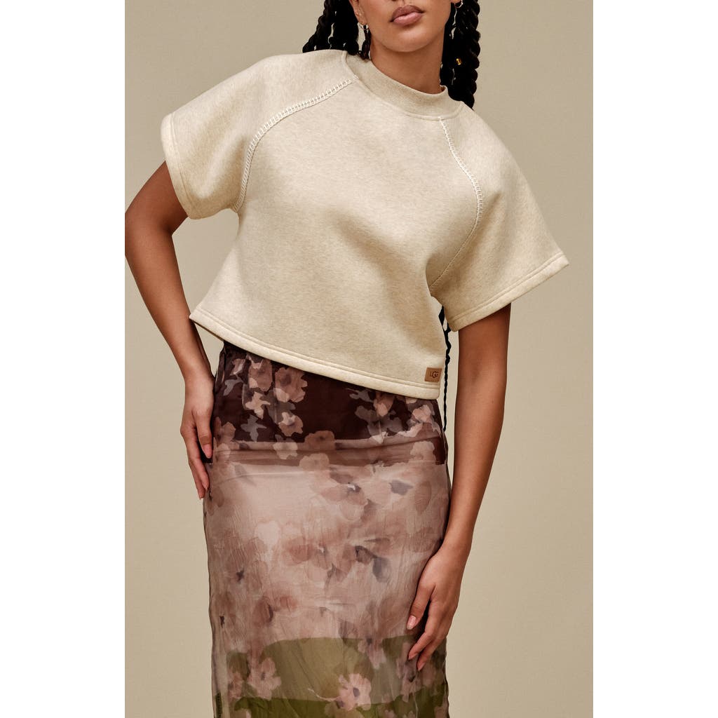 Ugg(r) Classic Short Sleeve Crewneck Sweatshirt In Sand Heather