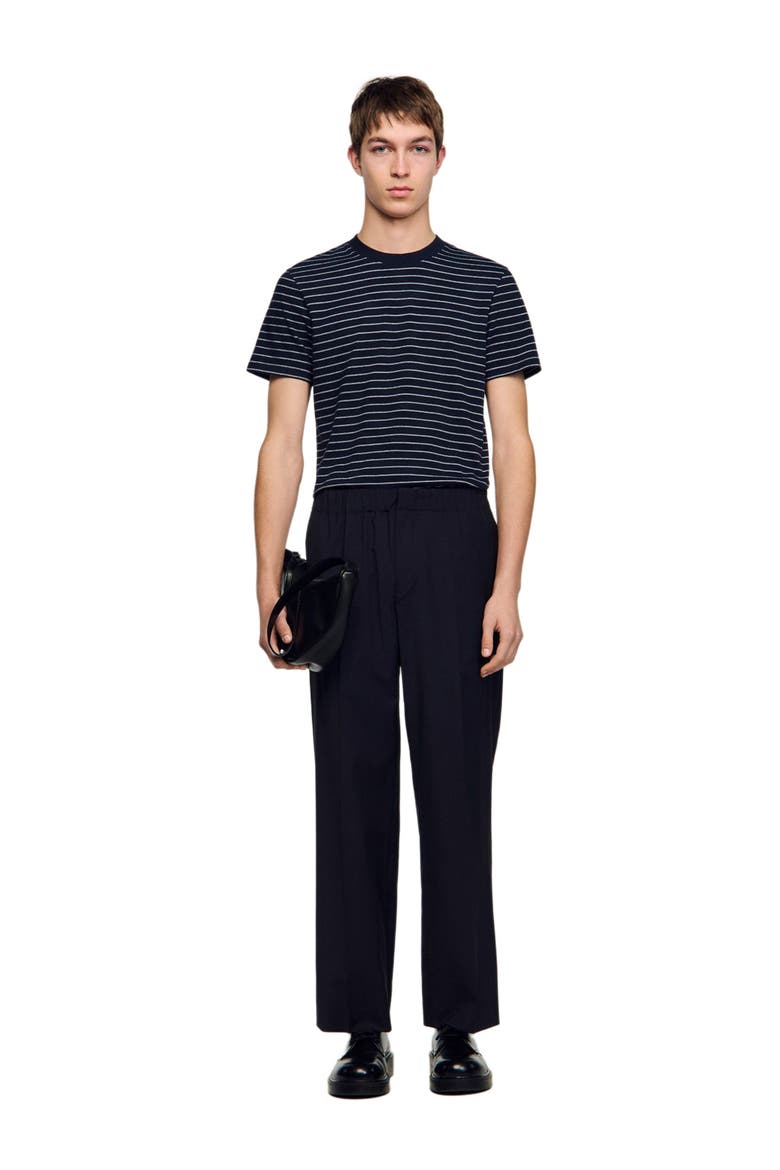 Wide-leg trousers, Alternate, color, Navy blue