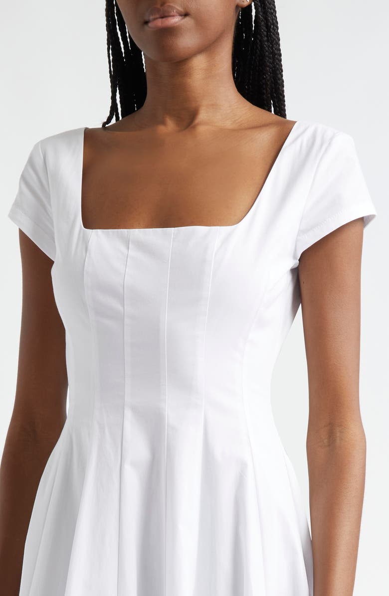 STAUD Wells Stretch Cotton Midi Dress, Alternate, color,