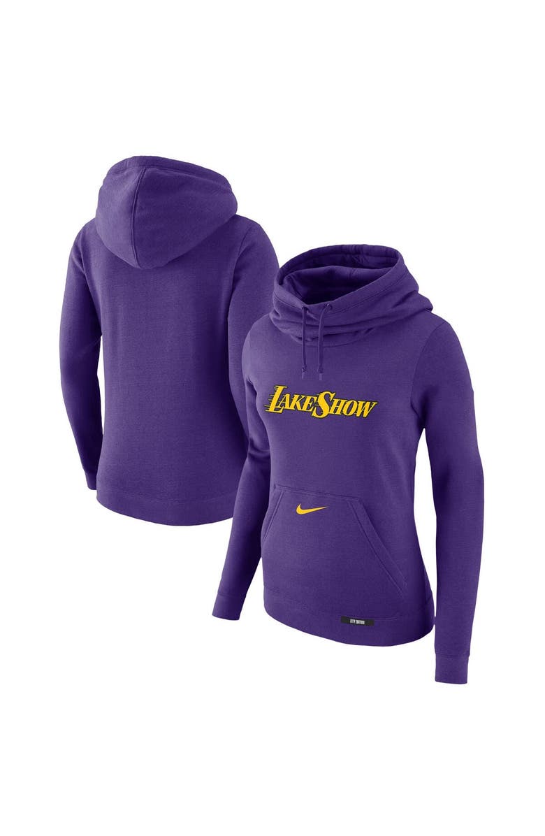 Nike Women's Nike Purple Los Angeles Lakers 2024/25 City Edition Essential Club Pullover Hoodie, Alternate, color,