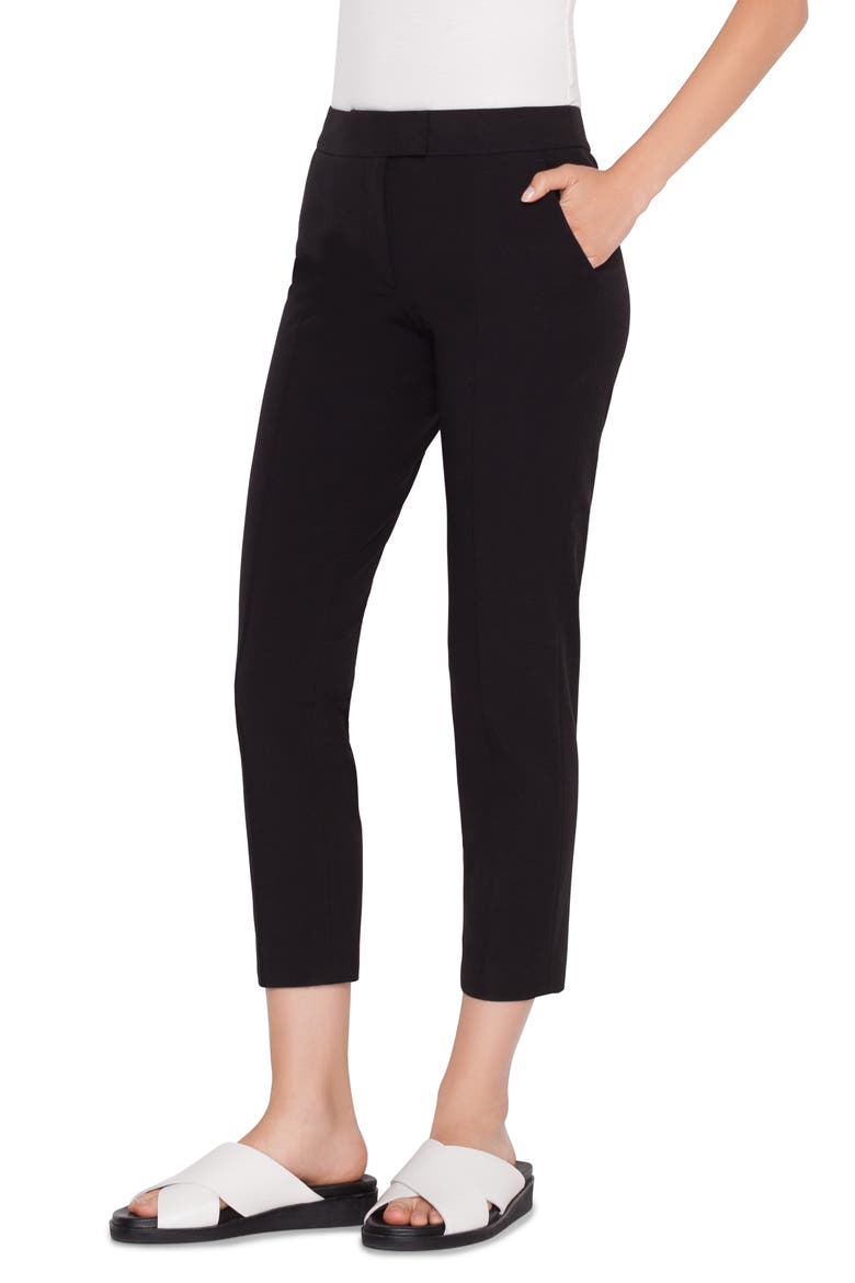 Frankie Stretch Cotton Pants, Alternate, color, BLACK