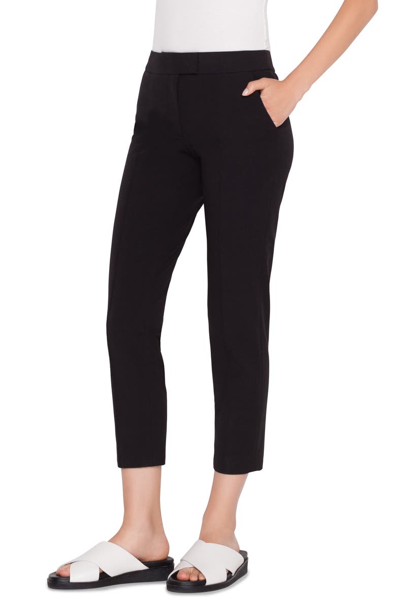 Akris punto Frankie Stretch Cotton Pants, Alternate, color, Black