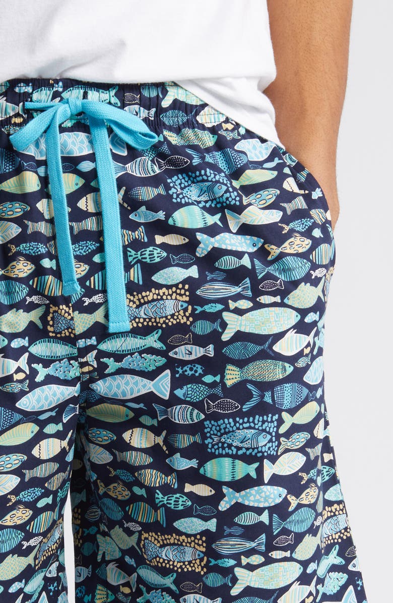 Majestic International Cotton Lounge Shorts, Alternate, color, Blue Lake