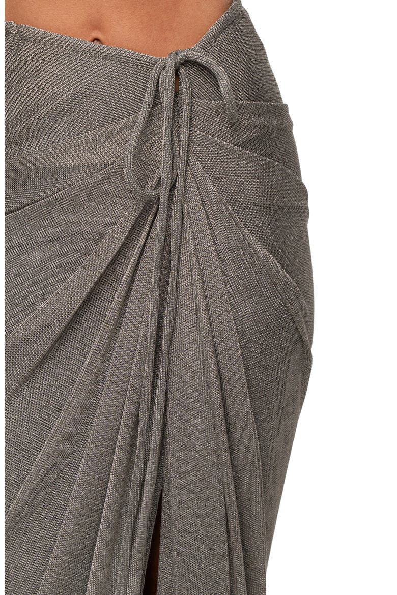 Noelia Metallic Maxi Sweater Skirt, Alternate, color, SILVER