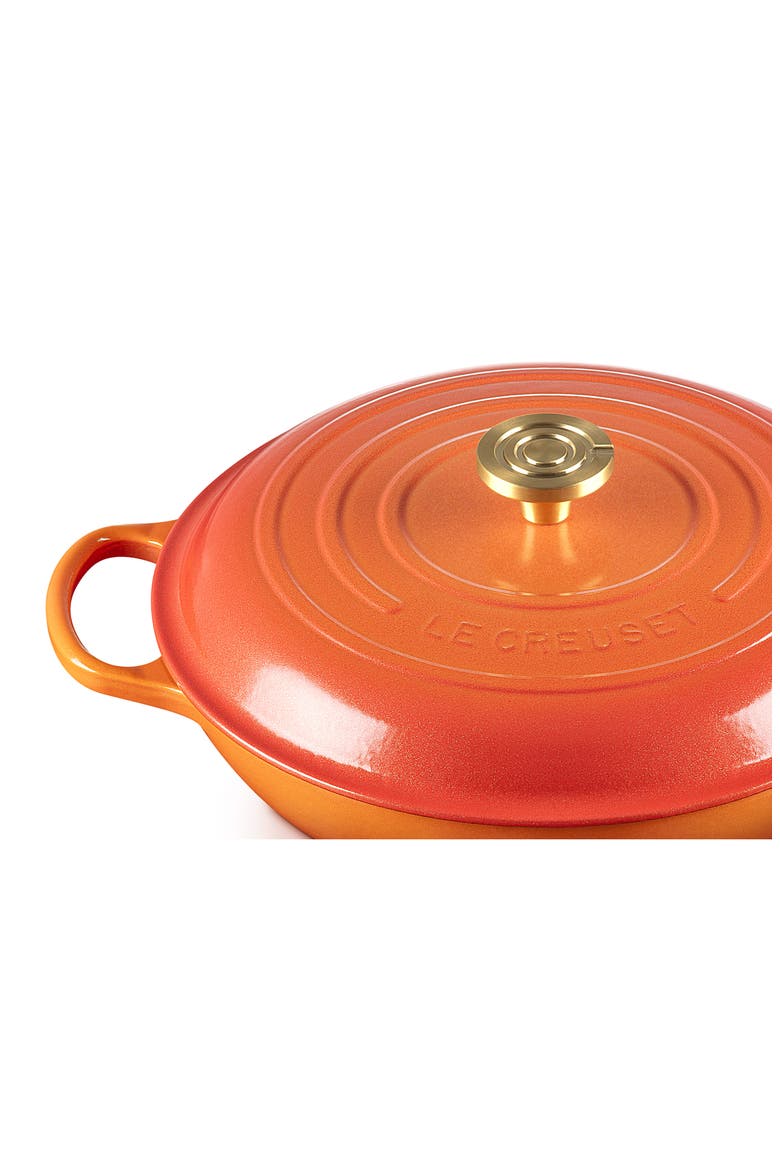 Signature Enameled Cast Iron Covered Braiser, Alternate, color, FLAMME DOREE