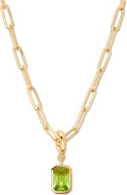 Brook and York Mackenzie Birthstone Paper Clip Chain Pendant Necklace