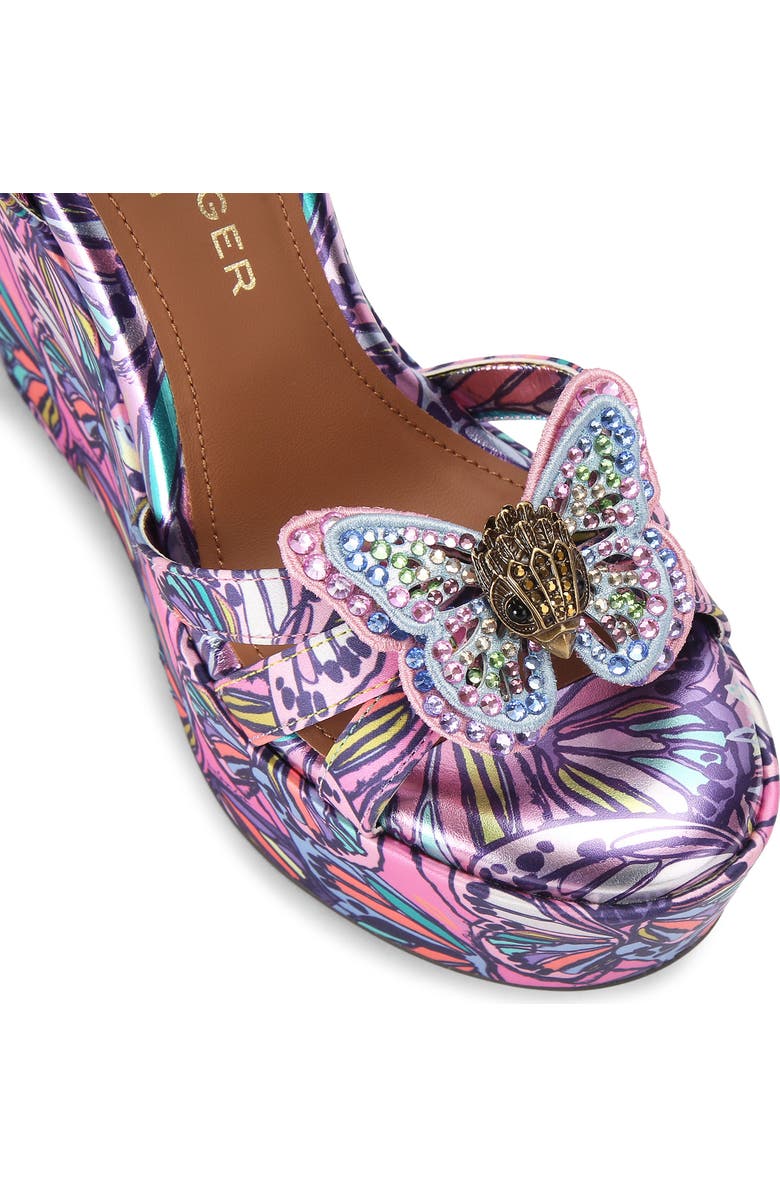 Kurt Geiger London Butterfly Ankle Wrap Platform Wedge Sandal, Alternate, color, Light/ Pastel Purple