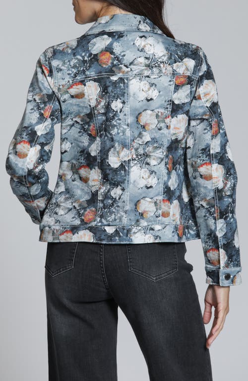 Apny Printed Denim Jacket In Red
