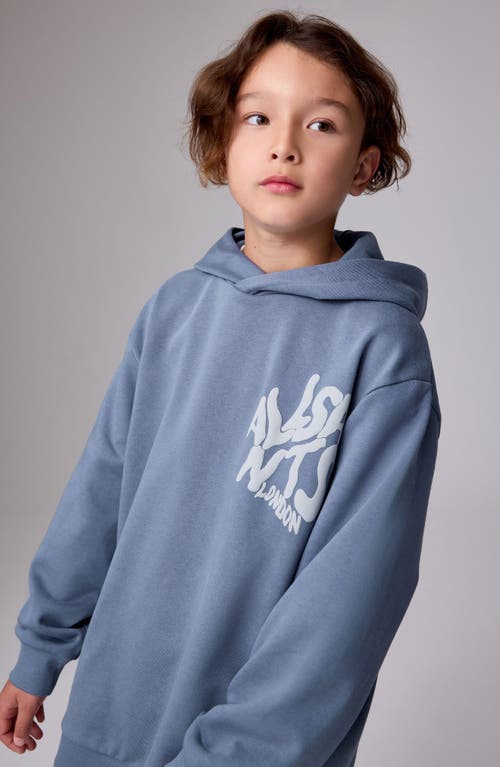 Smallsaints By Allsaints Kids' Oversize Orlando Logo Cotton Hoodie In Blue