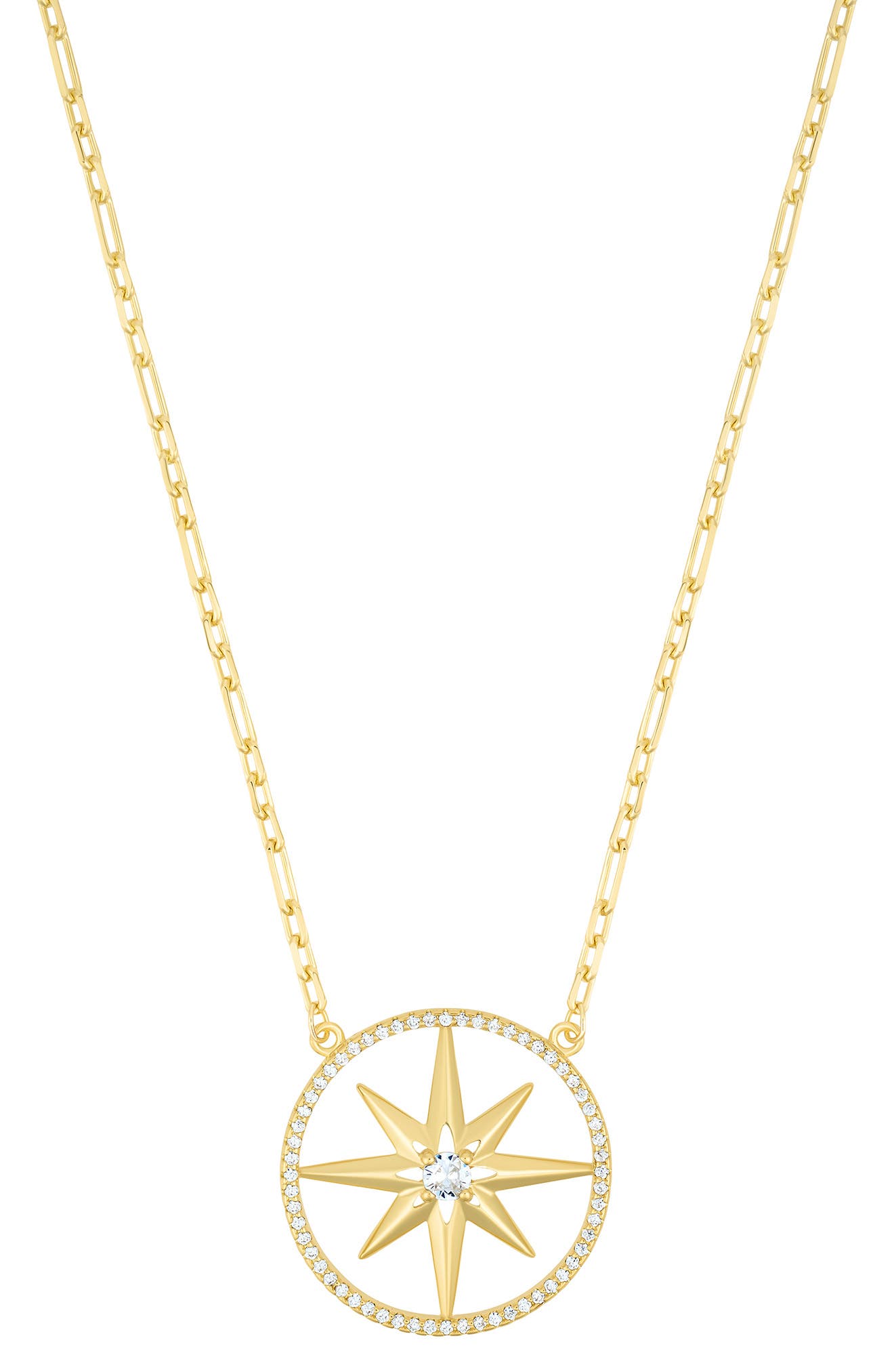 Adornia Pavé Starburst Pendant Necklace