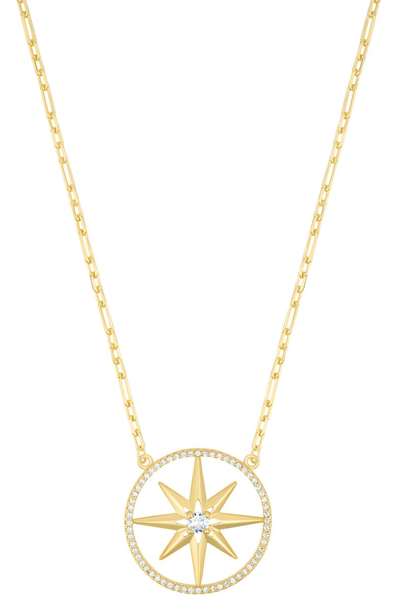 Adornia Pavé Starburst Pendant Necklace, Main, color, Gold