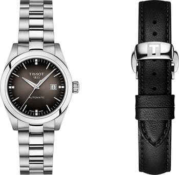 T-My Diamond Automatic Bracelet Watch & Leather Strap Gift Set, 29.3mm