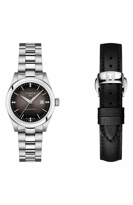Tissot T-My Diamond Automatic Bracelet Watch & Leather Strap Gift Set, 29.3mm