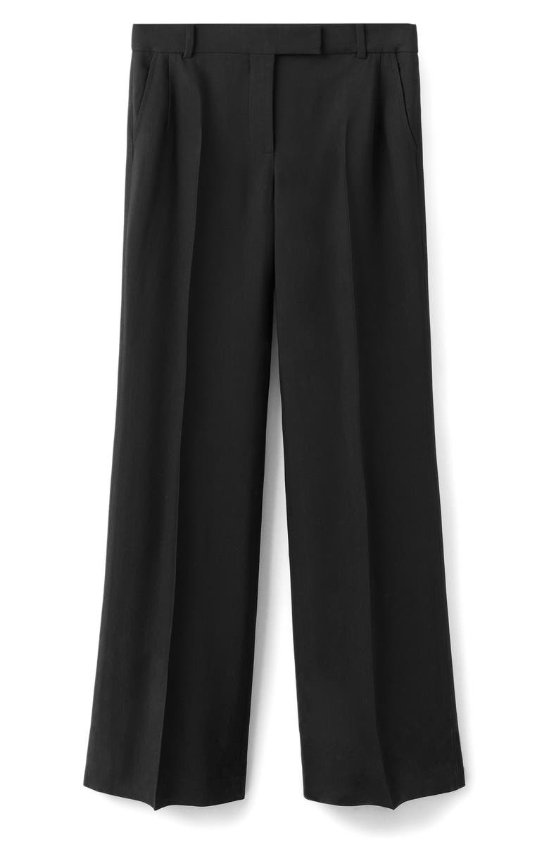MANGO Selection Pleat Front Straight Leg Pants, Main, color, Black