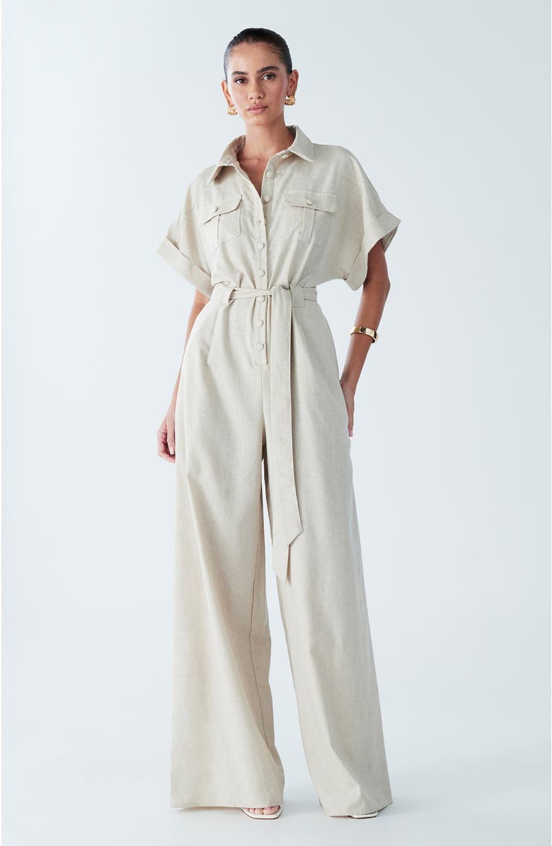 BWLDR Ara Linen Jumpsuit, Alternate, color, Oat