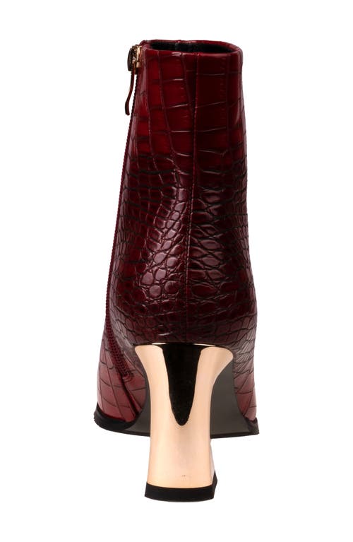 Ninety Union Lima Croc Embossed Boot In Burgundy