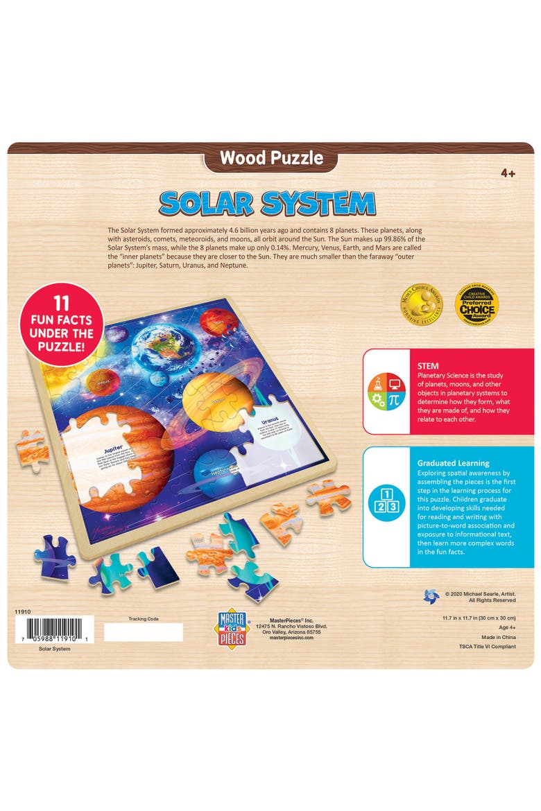 Solar System 48 Piece Wood Jigsaw Puzzle, Alternate, color, Multicolor