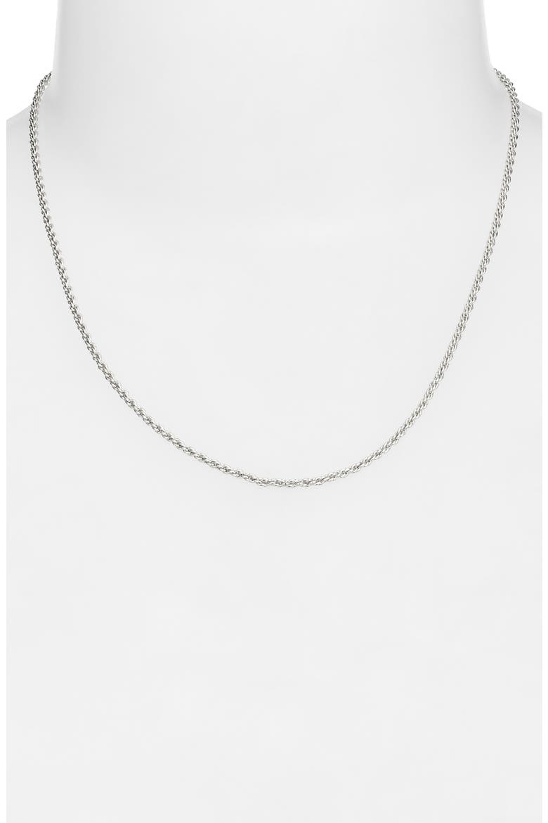 Skinny Rope Chain Necklace, Alternate, color, SILVER