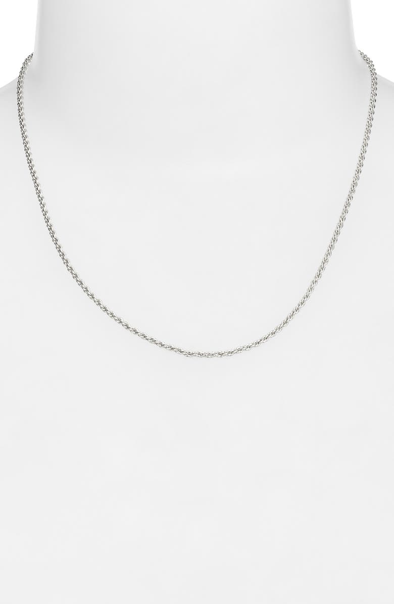 THE SIS KISS Skinny Rope Chain Necklace, Alternate, color, Silver