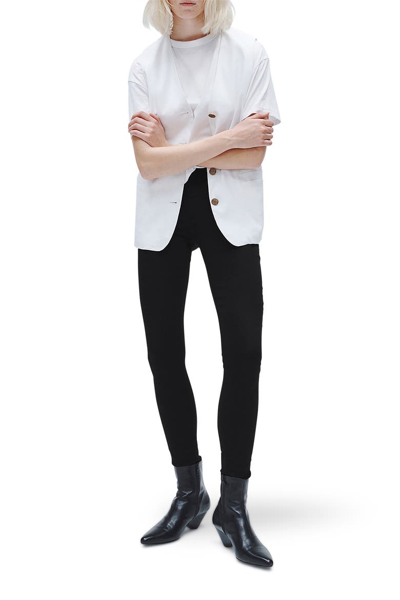 Nina High Waist Skinny Jeans, Alternate, color, BLACK