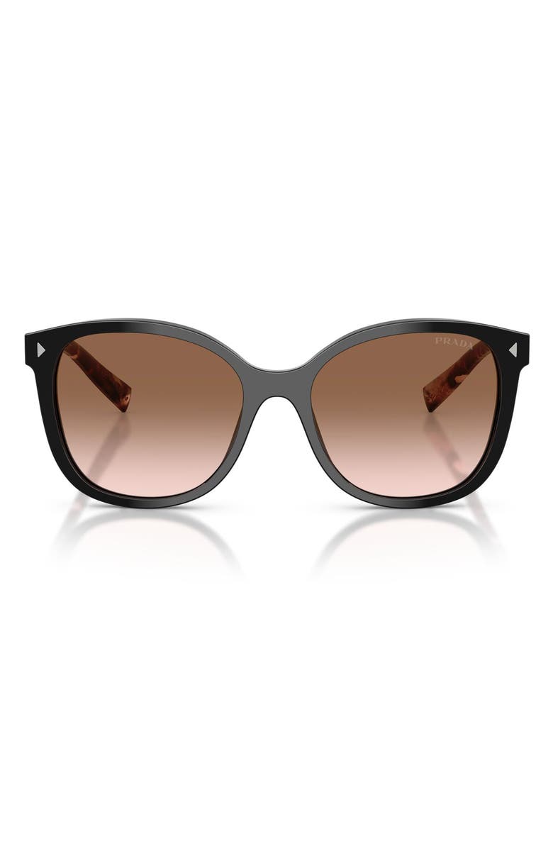 Prada 53mm Gradient Square Sunglasses, Main, color, Black / Brown Gradient