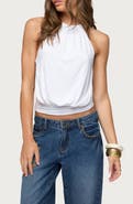 EDIKTED Damarey Backless Chain Halter Top