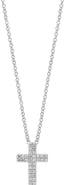 EFFY Men's Sterling Silver Pavé Diamond Cross Pendant Necklace - 0.09ct.