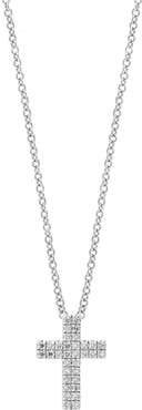 EFFY Men's Sterling Silver Pavé Diamond Cross Pendant Necklace - 0.09ct.