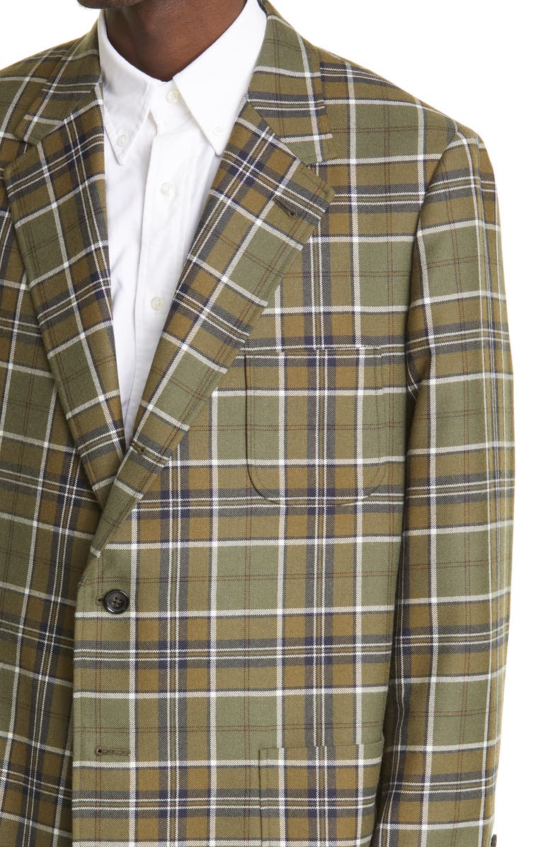 Thom Browne Sack Plaid Oversize Wool Sport Coat, Alternate, color, 