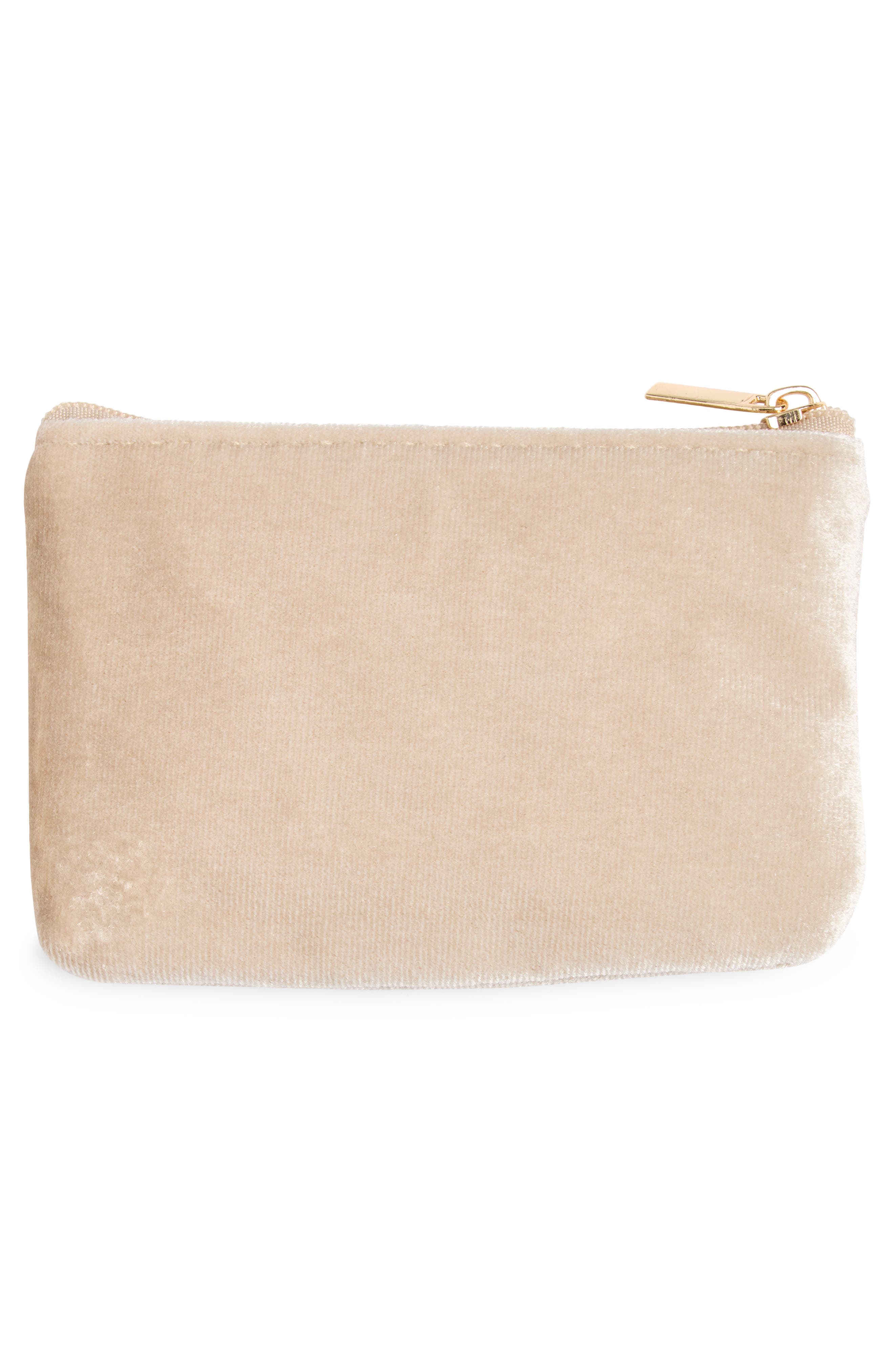 Kids' Magic Unicorn Velvet Pouch, Alternate, color, LIGHT BEIGE