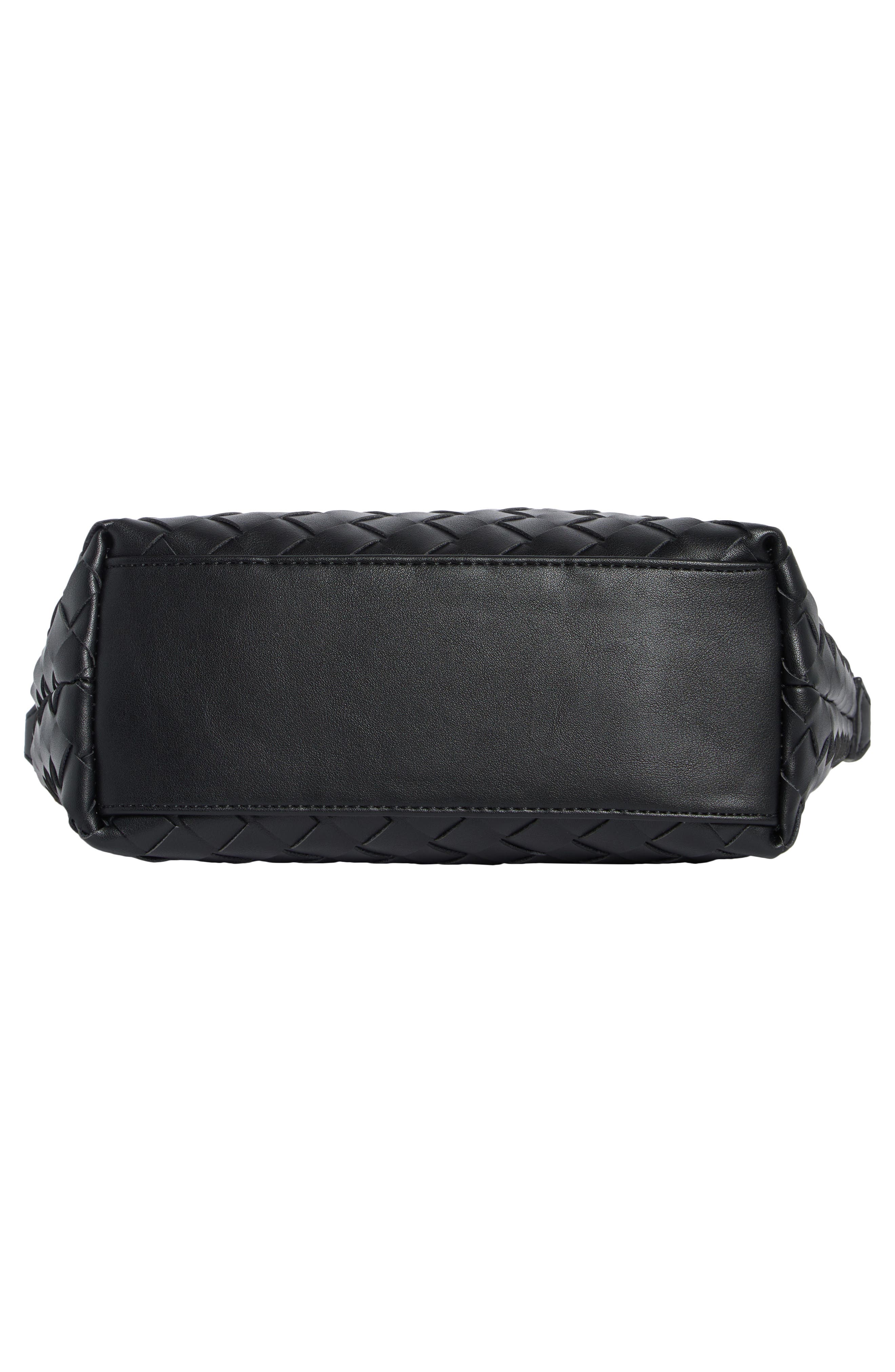 URBAN EXPRESSIONS HANDBAGS Faux Leather Woven Crossbody Bag, Alternate, color, Black
