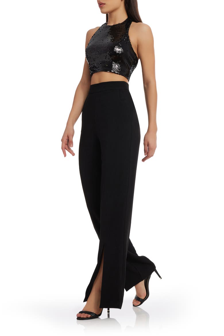 Ashton Sequin Two-Piece Set, Alternate, color, BLACK