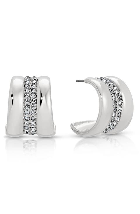 Pavé Center Hoop Earrings