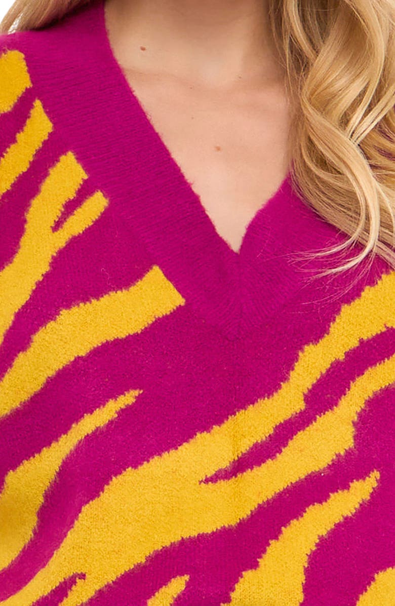 Grey Lab Zebra Stripe Sweater Vest, Alternate, color, 