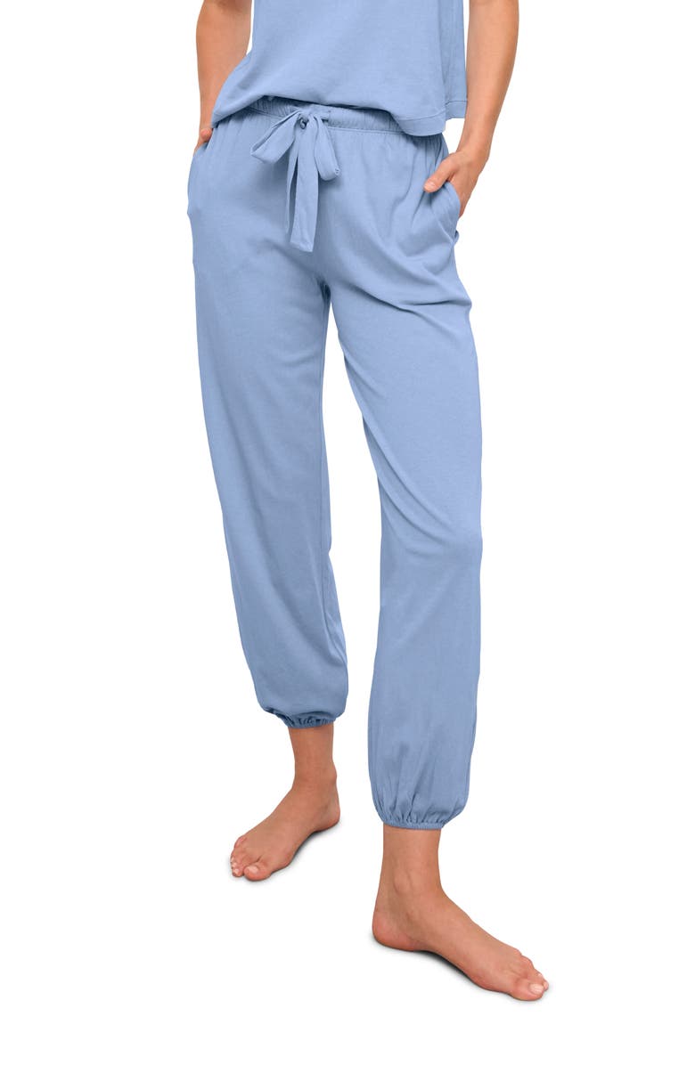Eberjey Solid Crop Pajama Pants, Main, color, 