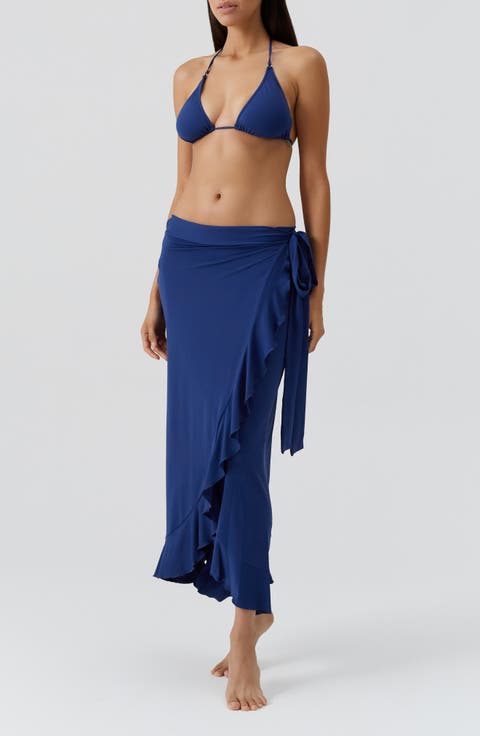 Cassidy Ruffle Cover-Up Wrap Skirt