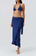 Melissa Odabash Cassidy Ruffle Cover-Up Wrap Skirt