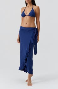 Melissa Odabash Cassidy Ruffle Cover-Up Wrap Skirt