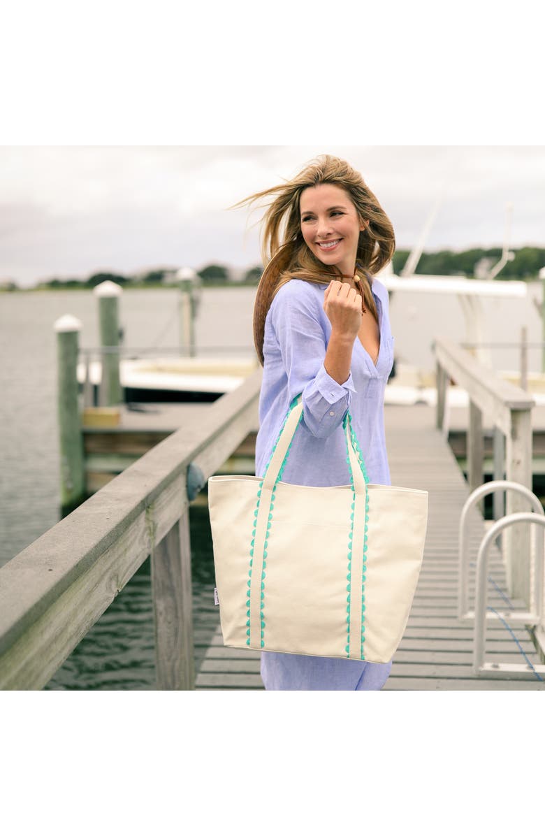 Ame & Lulu Nantucket Beach Tote, Alternate, color, Teal