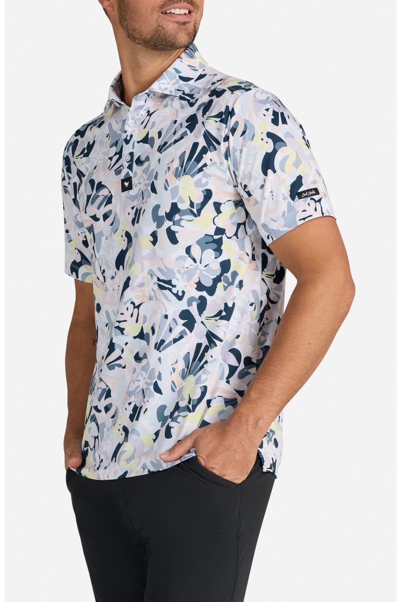 Savannah Swing Abstract Floral Performance Golf Polo, Alternate, color, SAVANNAH SWING