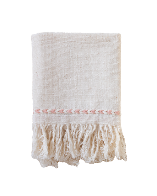Kd Weave Braid Detail Napkin In White