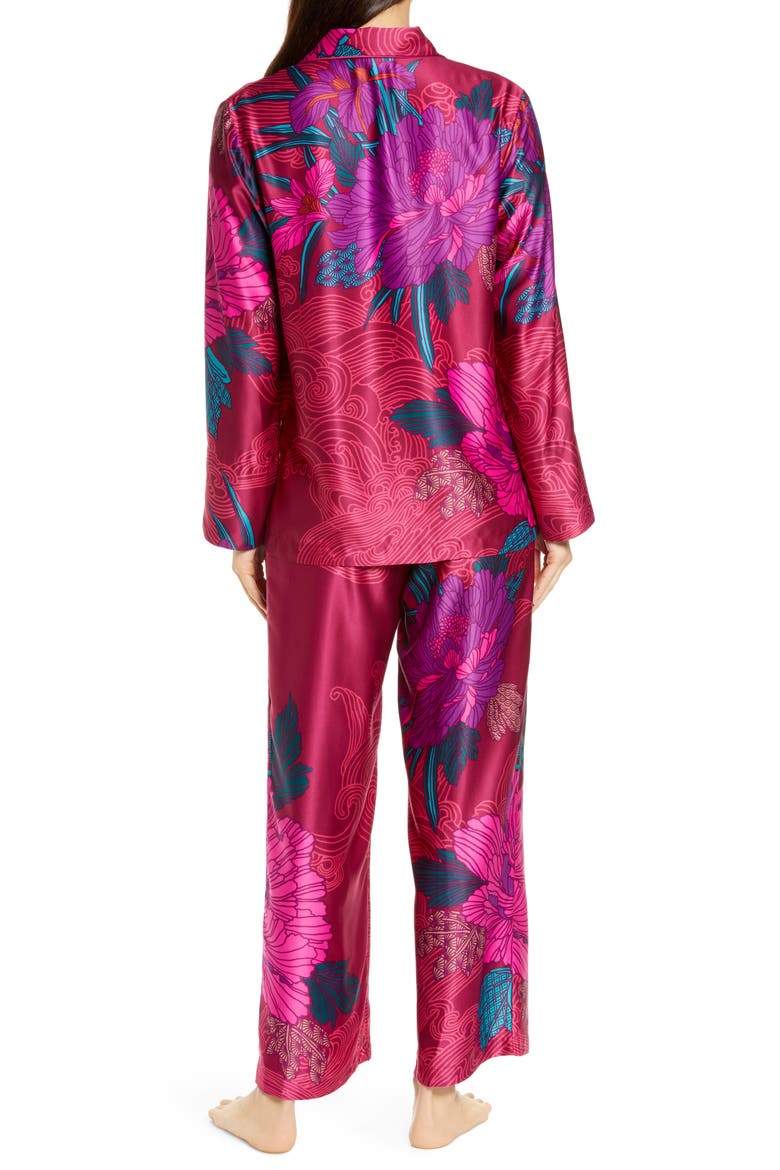 Jubako Satin Pajamas, Alternate, color, CRANBERRY