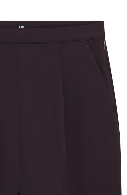 Hugo Boss Boss Takerana Pleated Tapered Straight Leg Pants In Brown
