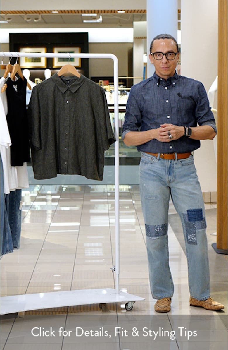 Linen Elbow Sleeve Button-Up Shirt, sales video thumbnail