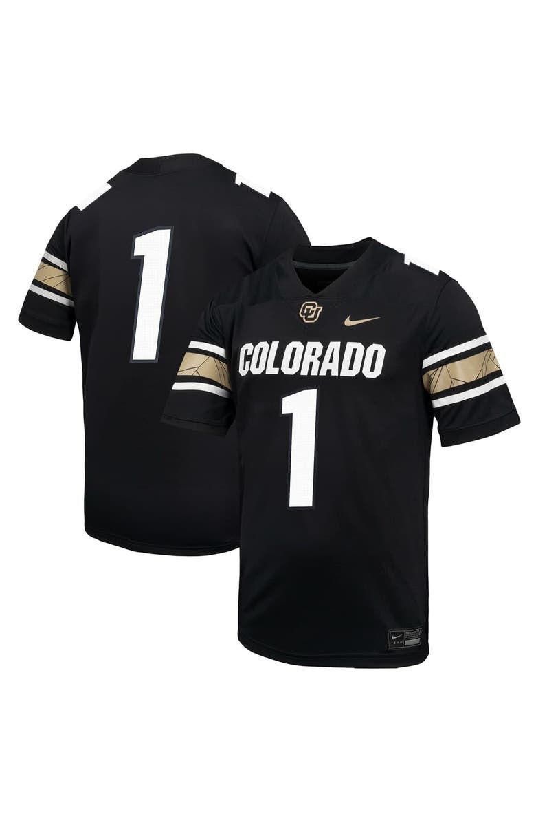 Nike Men's Nike #1 Black Colorado Buffaloes Throwback Game Jersey, Alternate, color, Black