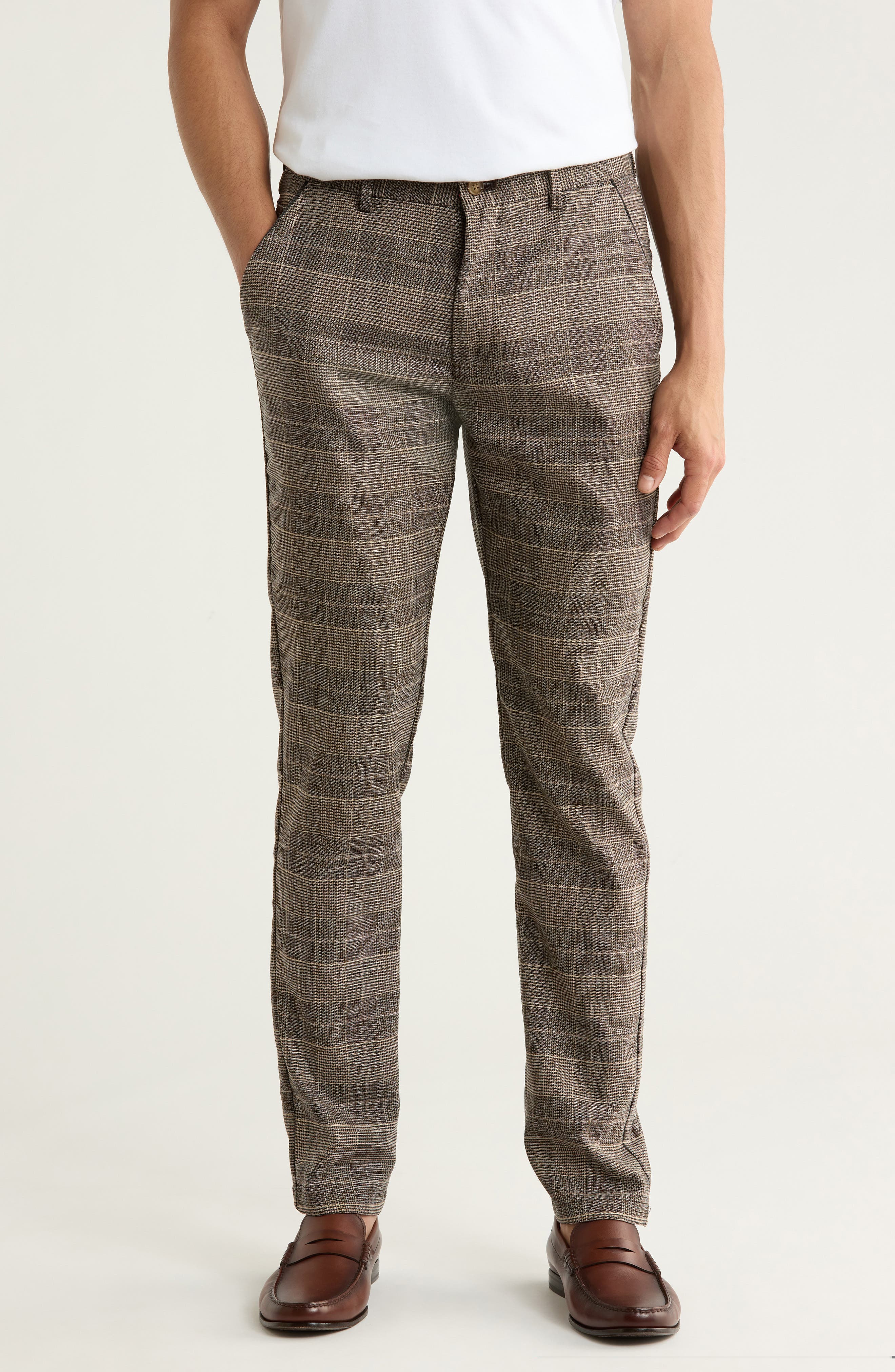 T.R. PREMIUM Plaid Straight Leg Trousers