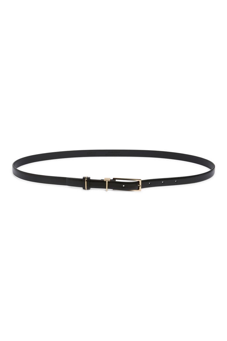 Smooth Leather Belt, Main, color, BLACK