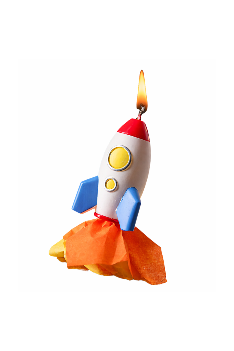 Rocket Candle Cake Topper, Main, color, Rocket