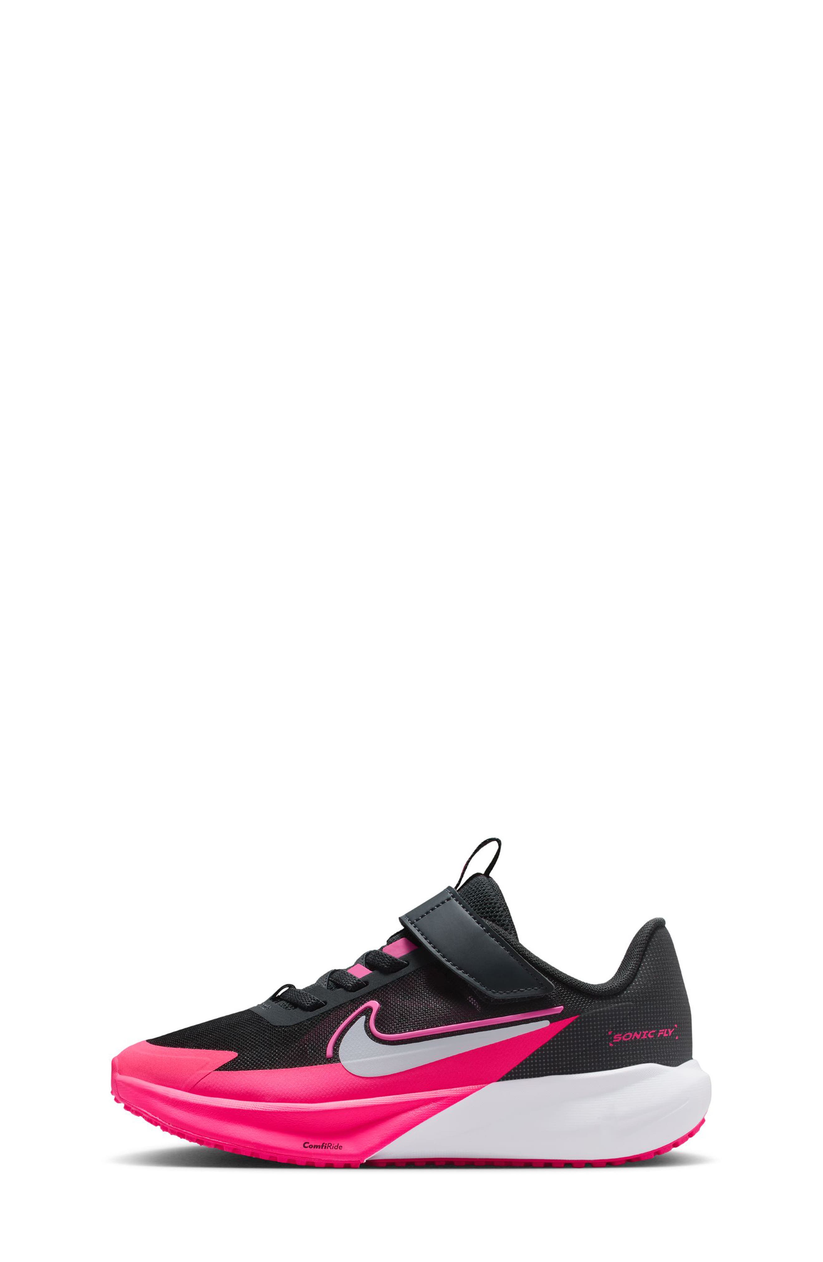 Nike Kids
 Sonic Fly Running Shoe, Alternate, color, Off Noir/ Crimson/ Pink